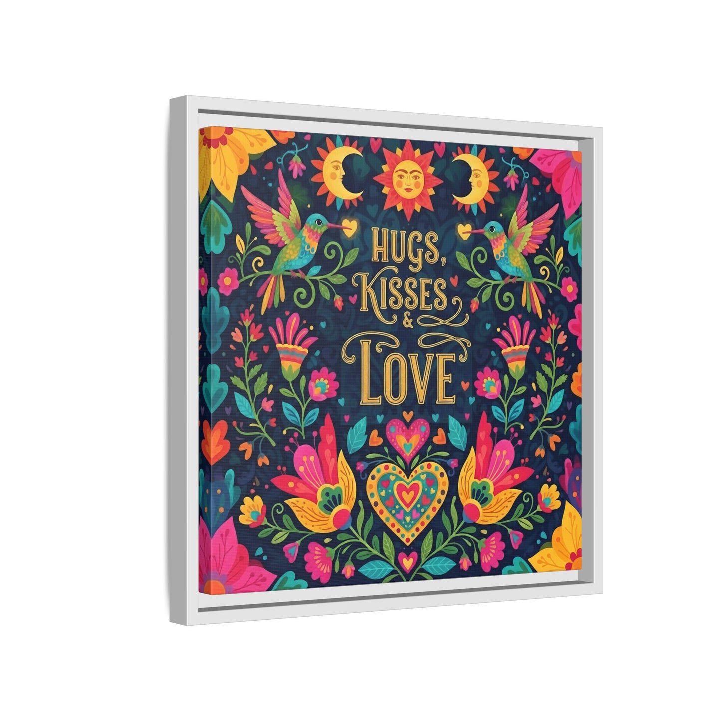 Hugs, Kisses & Love - Framed Canvas