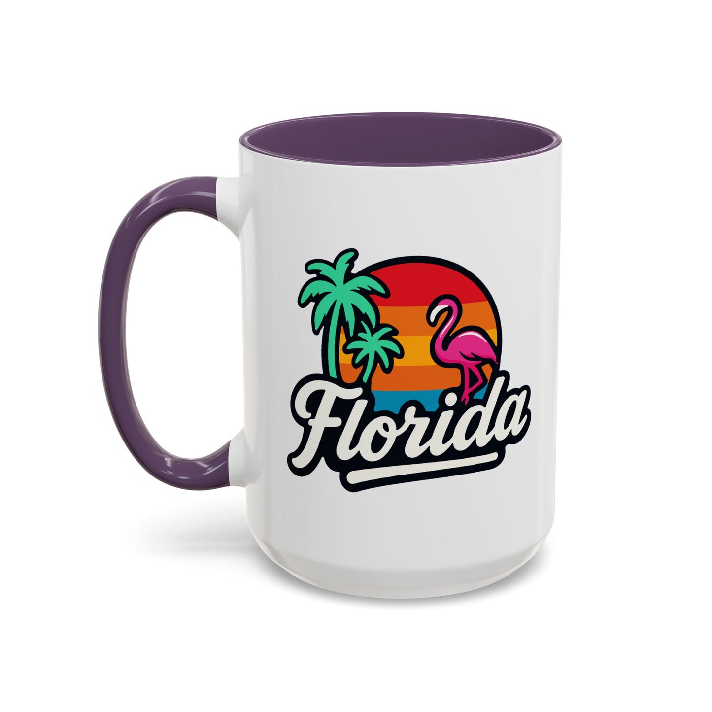 Florida Sunset Palm - Color Accent Mug