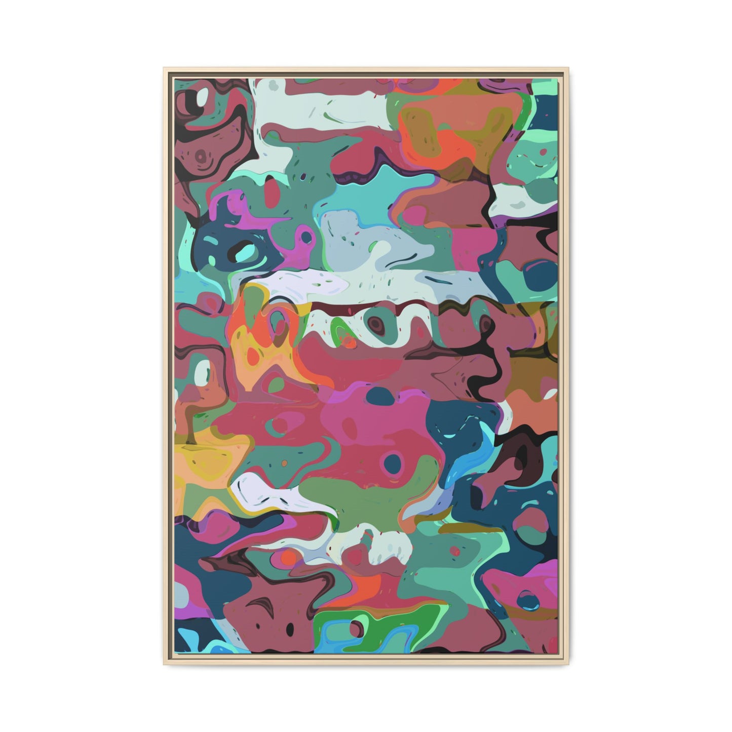 Colorful Abstract Marble - Framed Canvas
