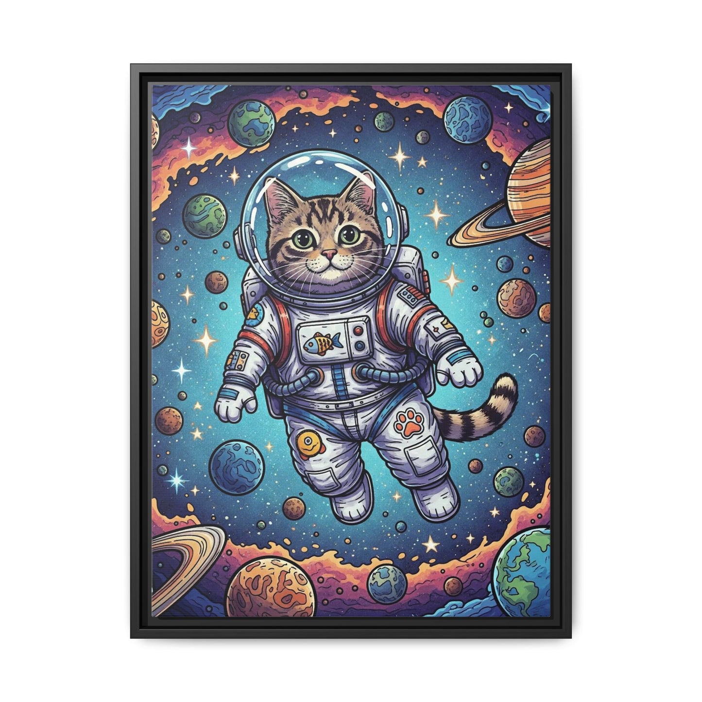 Astronaut Cat - Framed Canvas