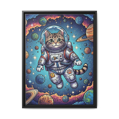 Astronaut Cat - Framed Canvas