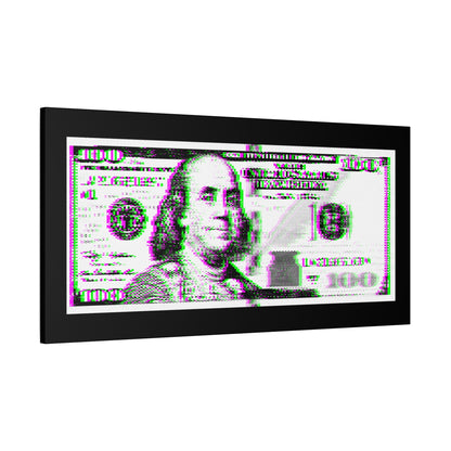 100 Dollars Bill - Green/Magenta Glitch - Canvas
