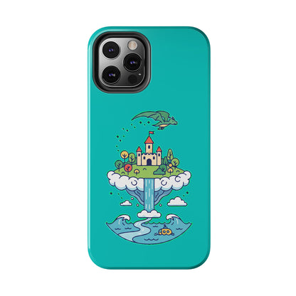 Floating Castle Dragon - Magical Fantasy Island - Phone Case