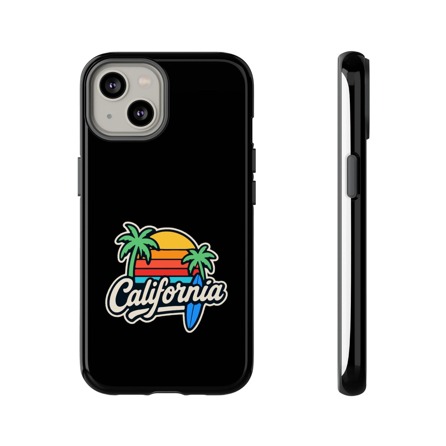 California Sunset Phone Case, Tropical Cell Phone Cover, Beach Lover Gift, Summer Vibes Accessory, Surfing Decor, Personalized Case