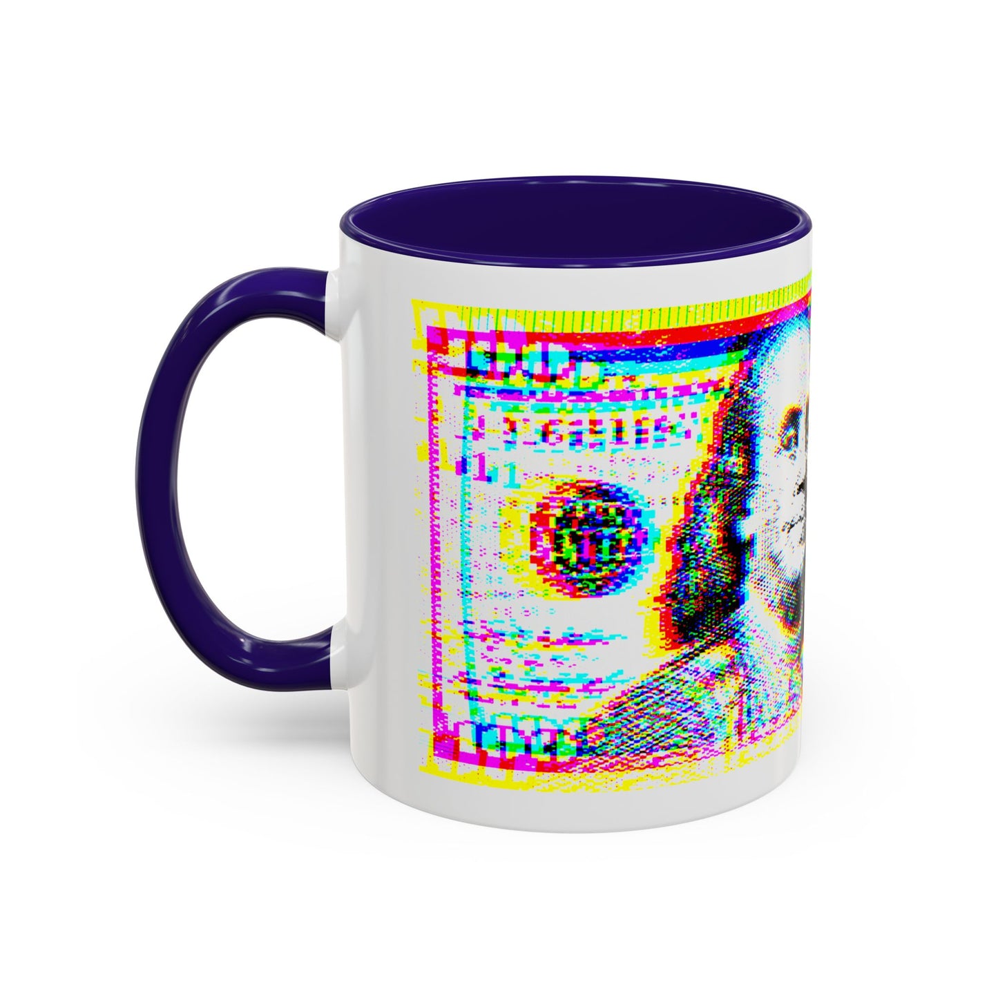 100 Dollars Bill - Neon Color Explosion - Color Accent Mug