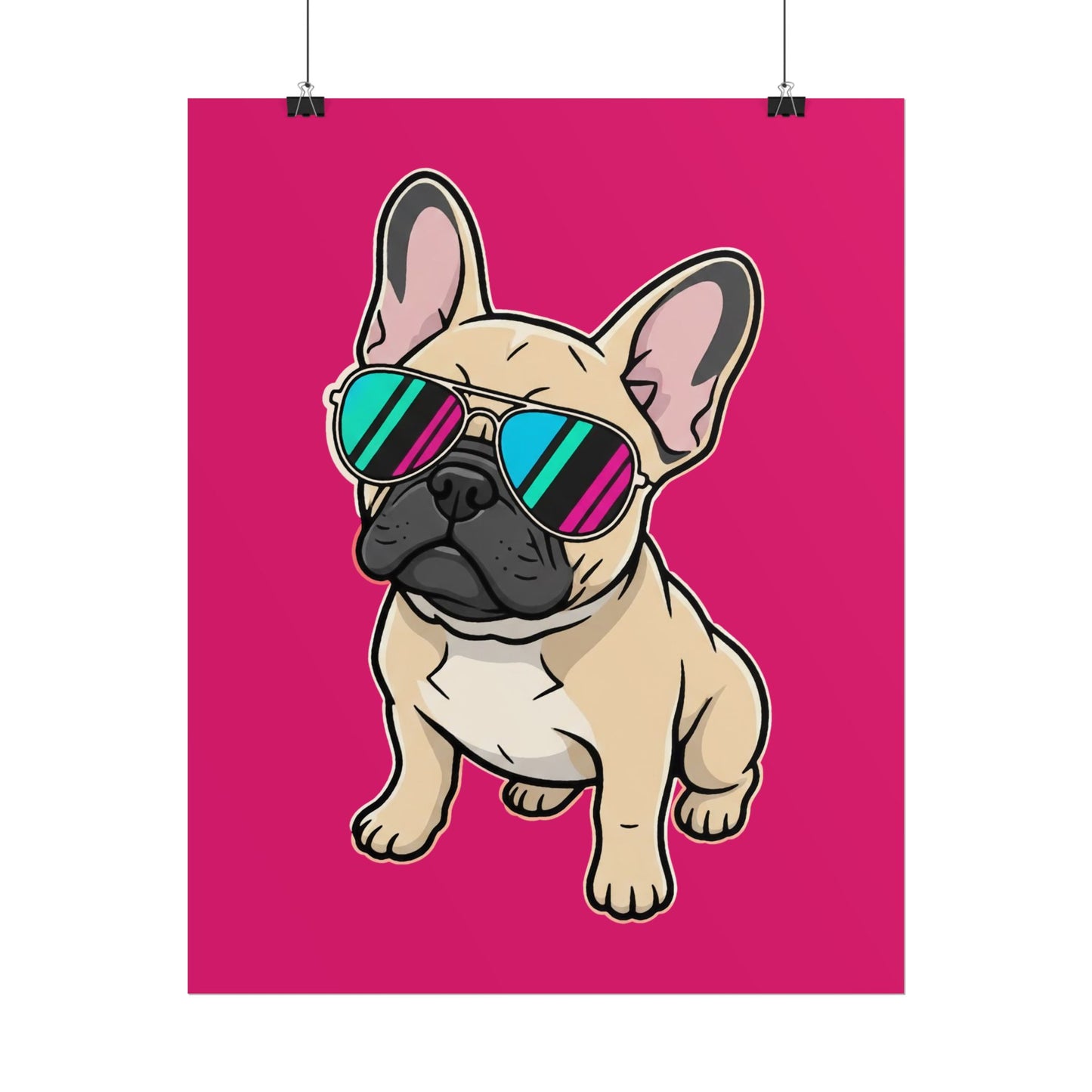 French Bulldog with Sunglasses - Poster