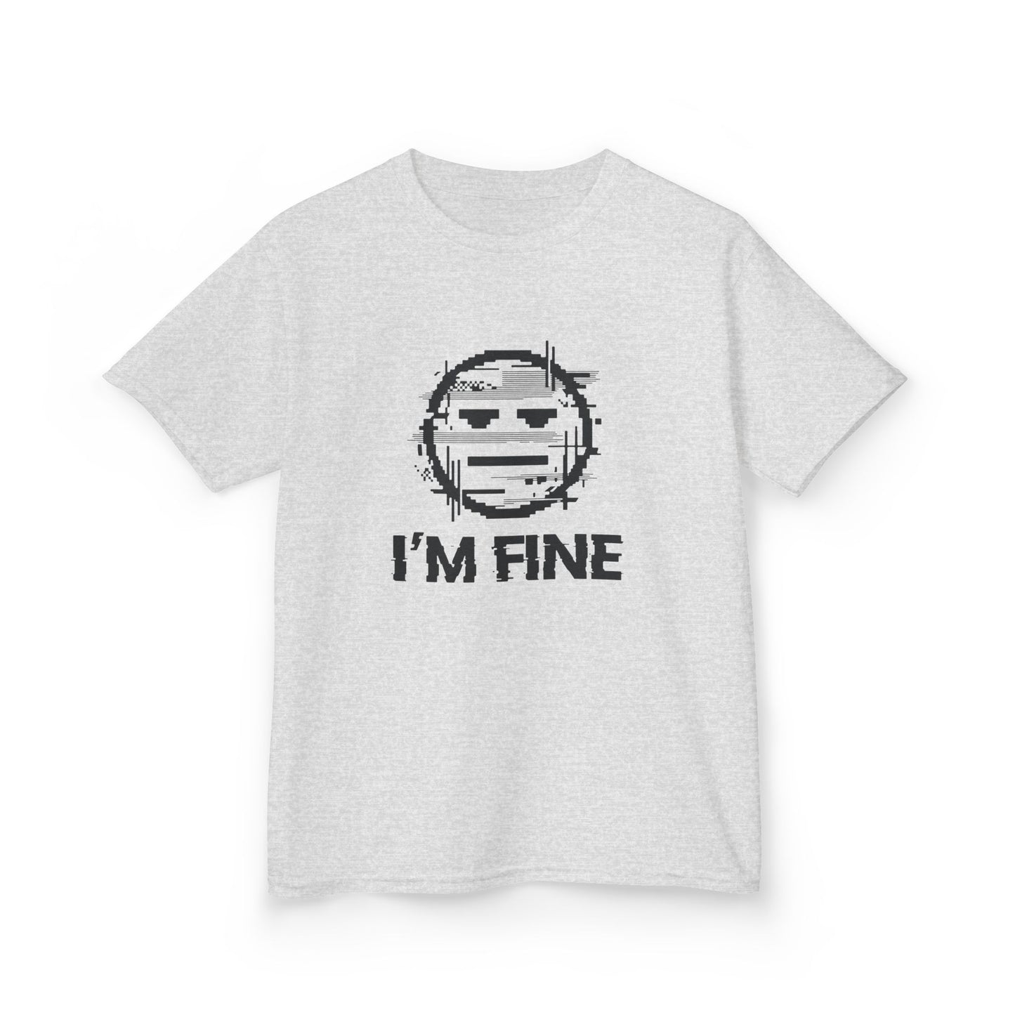 I’m Fine Glitched Smiley - Kids Tee