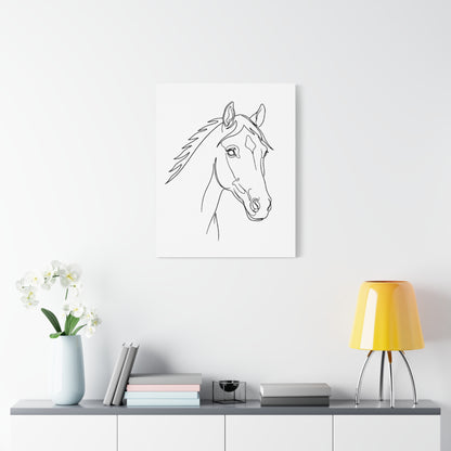 Horse Portrait Sketch - Stretched Canvas