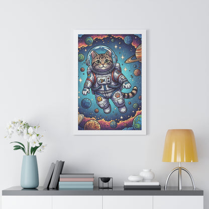 Astronaut Cat - Framed Poster