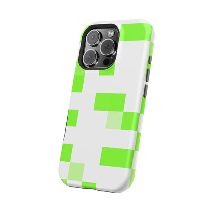 Lime Green Pixel Grid - Magnetic Phone Case