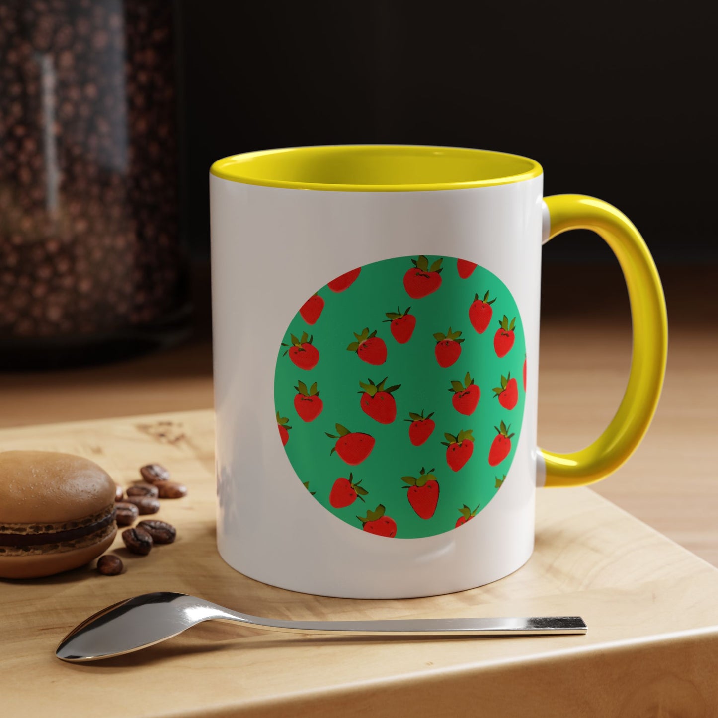 Strawberry Pattern - Color Accent Mug