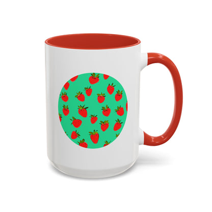 Strawberry Pattern - Color Accent Mug