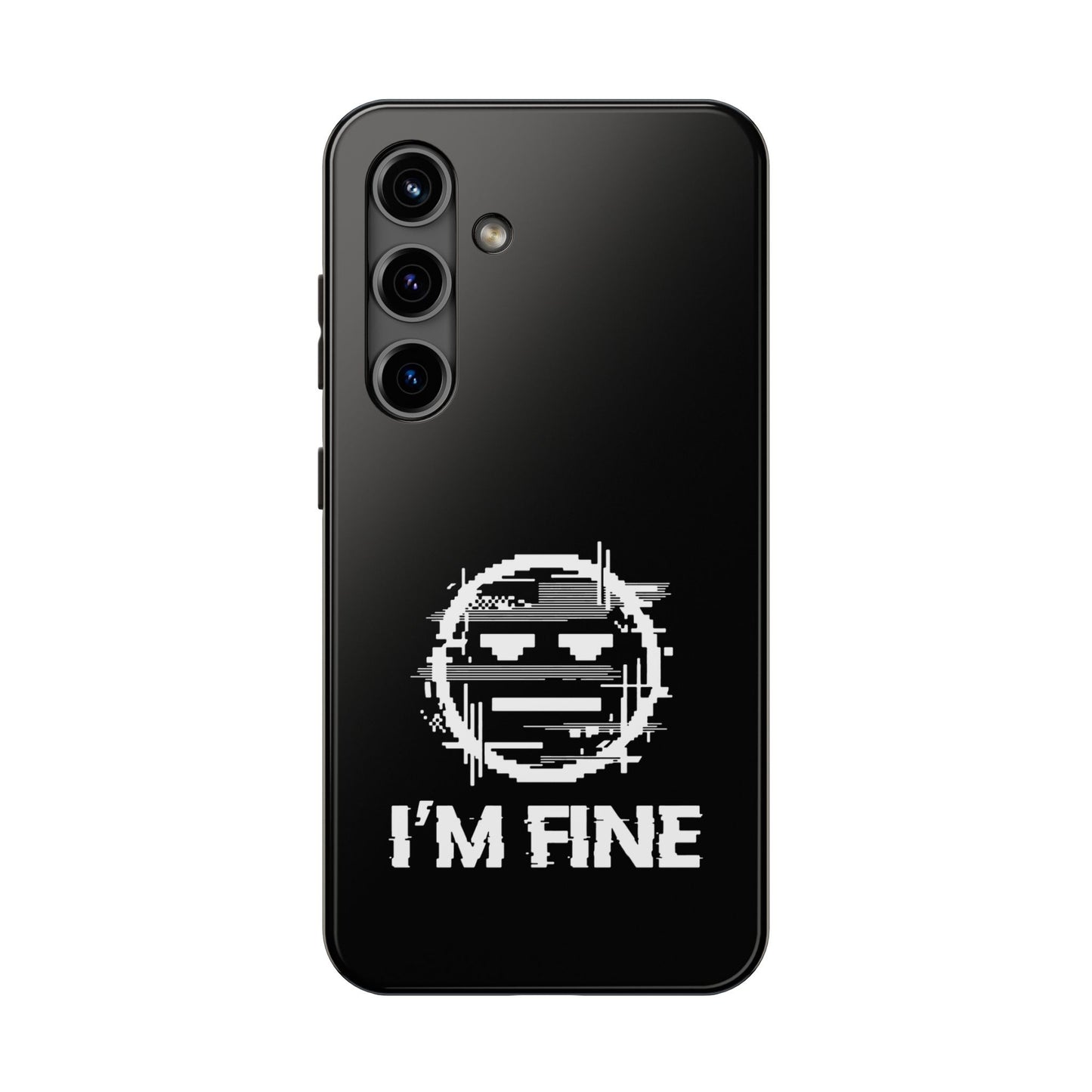 I’m Fine Glitched Smiley - Phone Case