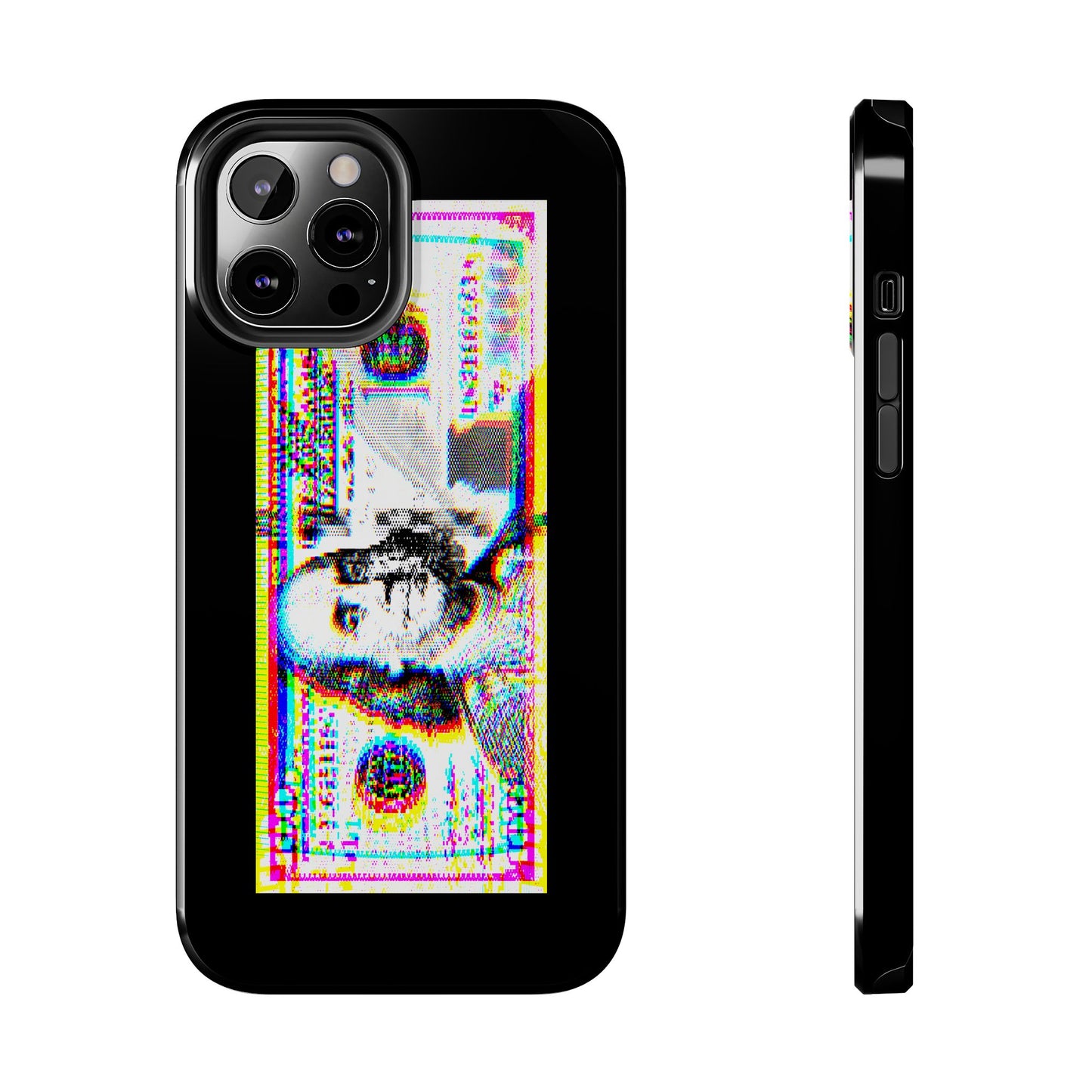 100 Dollars Bill - Neon Color Explosion - Phone Case