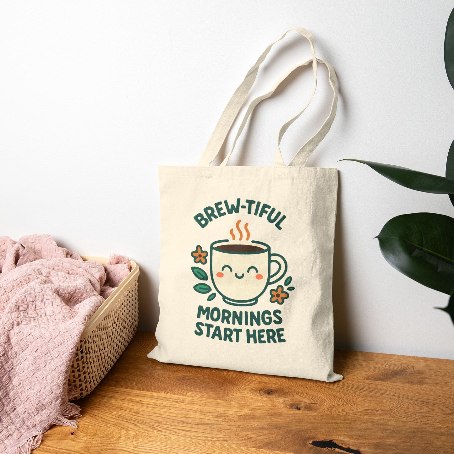 Brew-tiful Mornings Start Here - Tote Bag