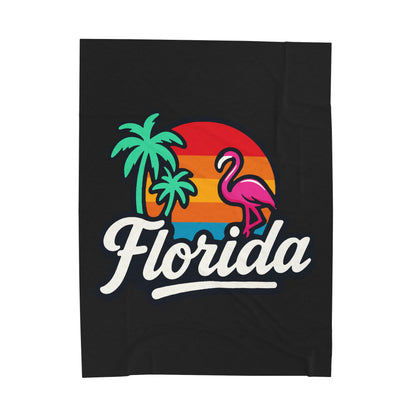 Florida Sunset Palm - Plush Blanket