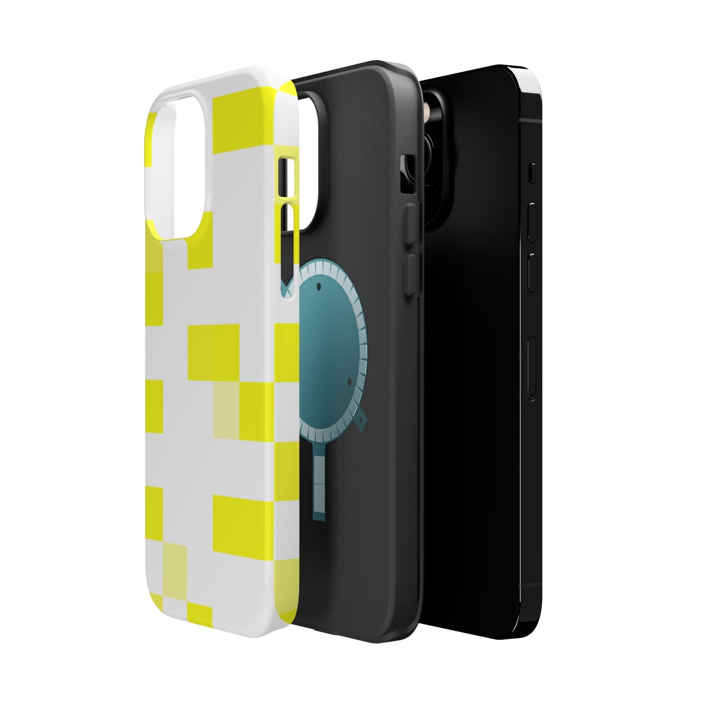 Yellow Pixel Grid -  Magnetic Phone Case