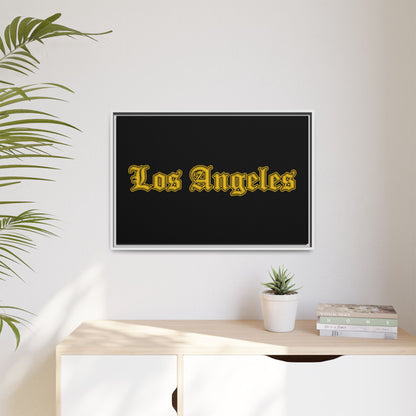 Los Angeles Framed Matte Canvas Art, Urban Wall Decor, Home Gift, City Vibes, Office Decoration, Los Angeles Gift - Golden Edition