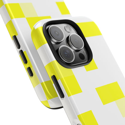 Yellow Pixel Grid -  Phone Case
