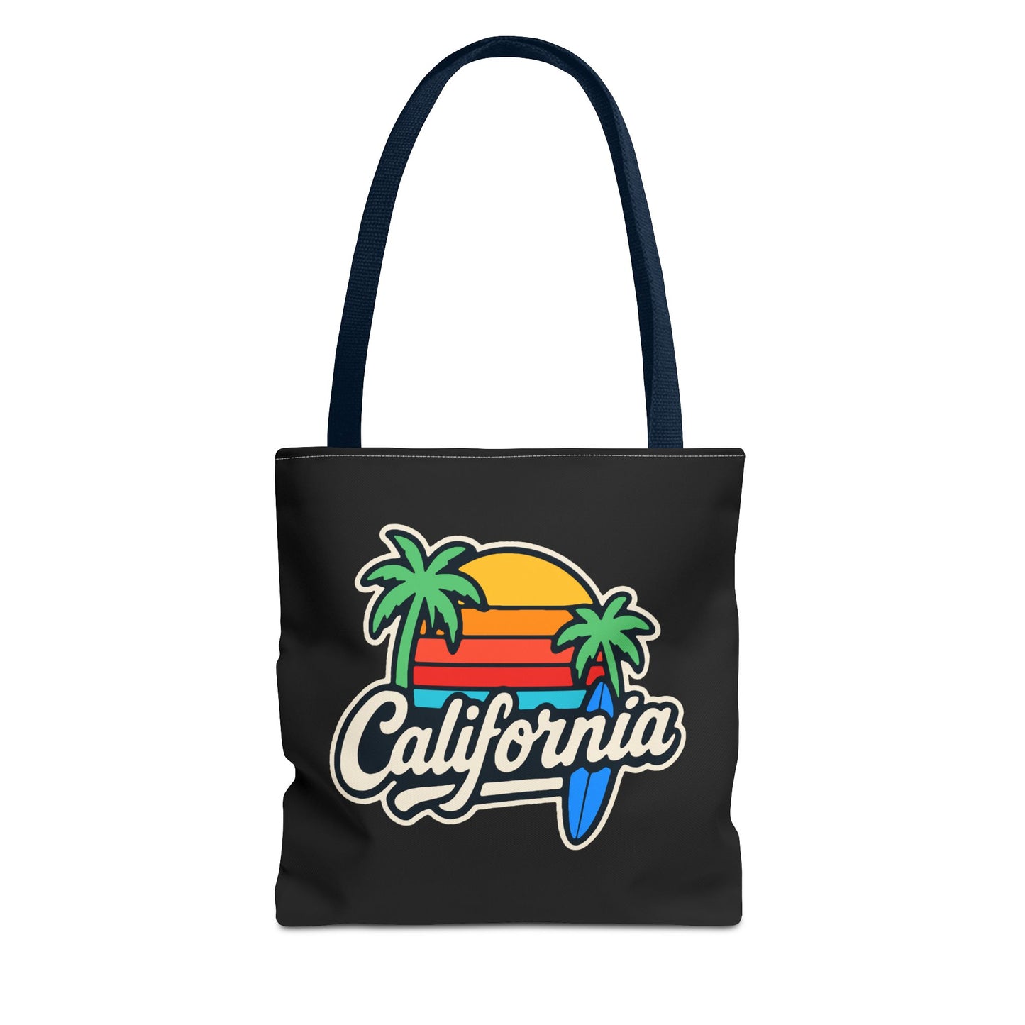 California Retro Tote Bag - Beach Vibes, Summer Accessory, Travel Bag, Gift for Friends, Eco-Friendly Shopping