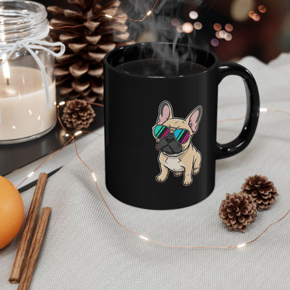 French Bulldog with Sunglasses - Black Mug