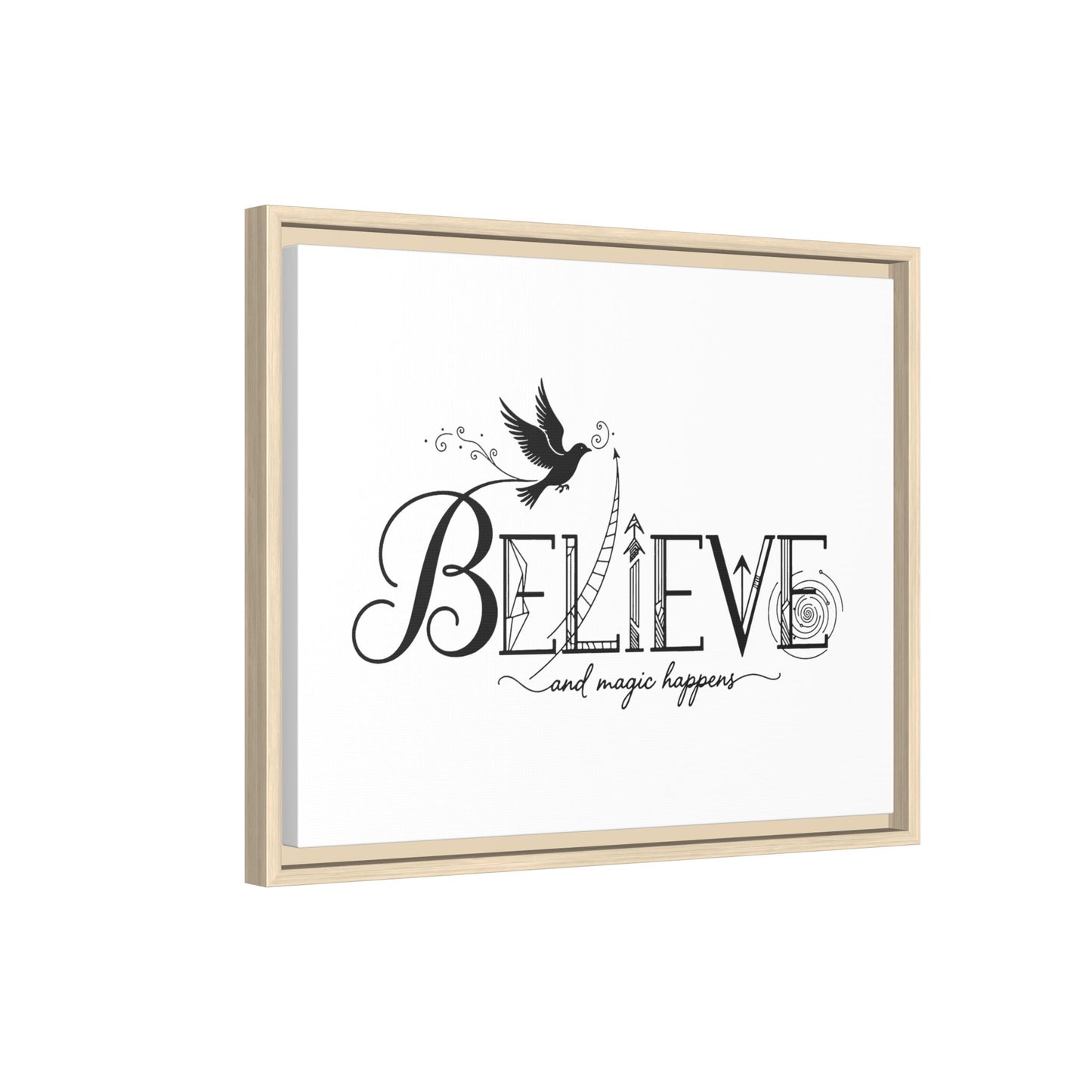 Believe and Magic Happens - Framed Canvas