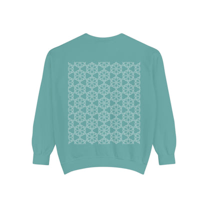 Garment-Dyed Sweatshirt with Elegant Floral Design, Cozy Unisex Sweater, Fashionable Casual Wear, Gift for Her, Perfect for Spring Style