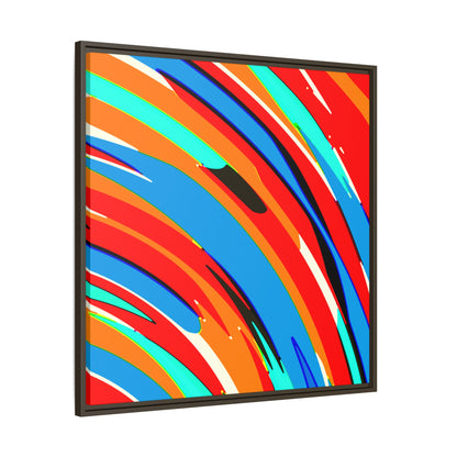 Abstract Rainbow Swirl Arc - Framed Canvas
