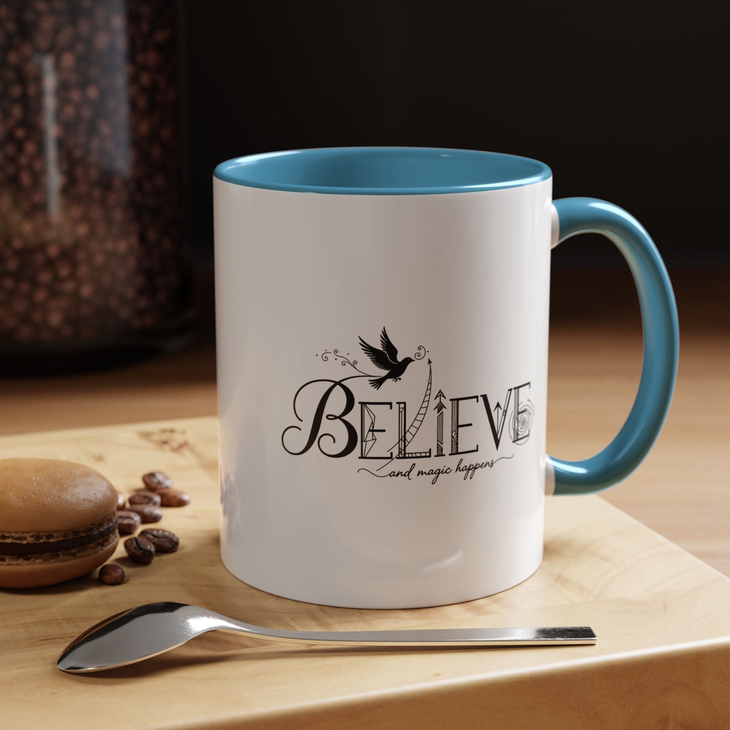 Believe and Magic Happens - Color Accent Mug