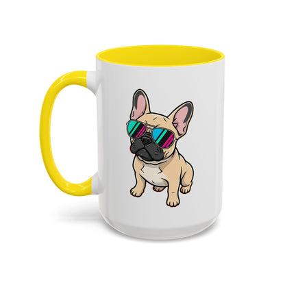 French Bulldog with Sunglasses - Color Accent Mug