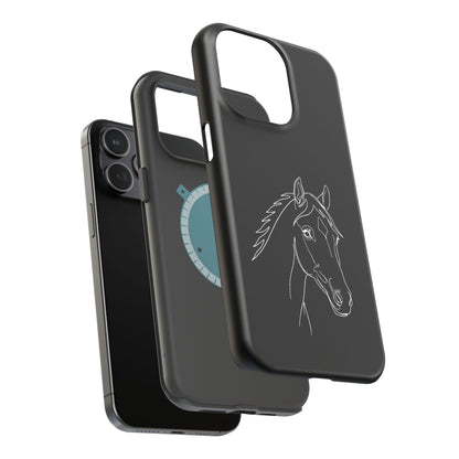 Horse Portrait Sketch - Magnetic Phone Case
