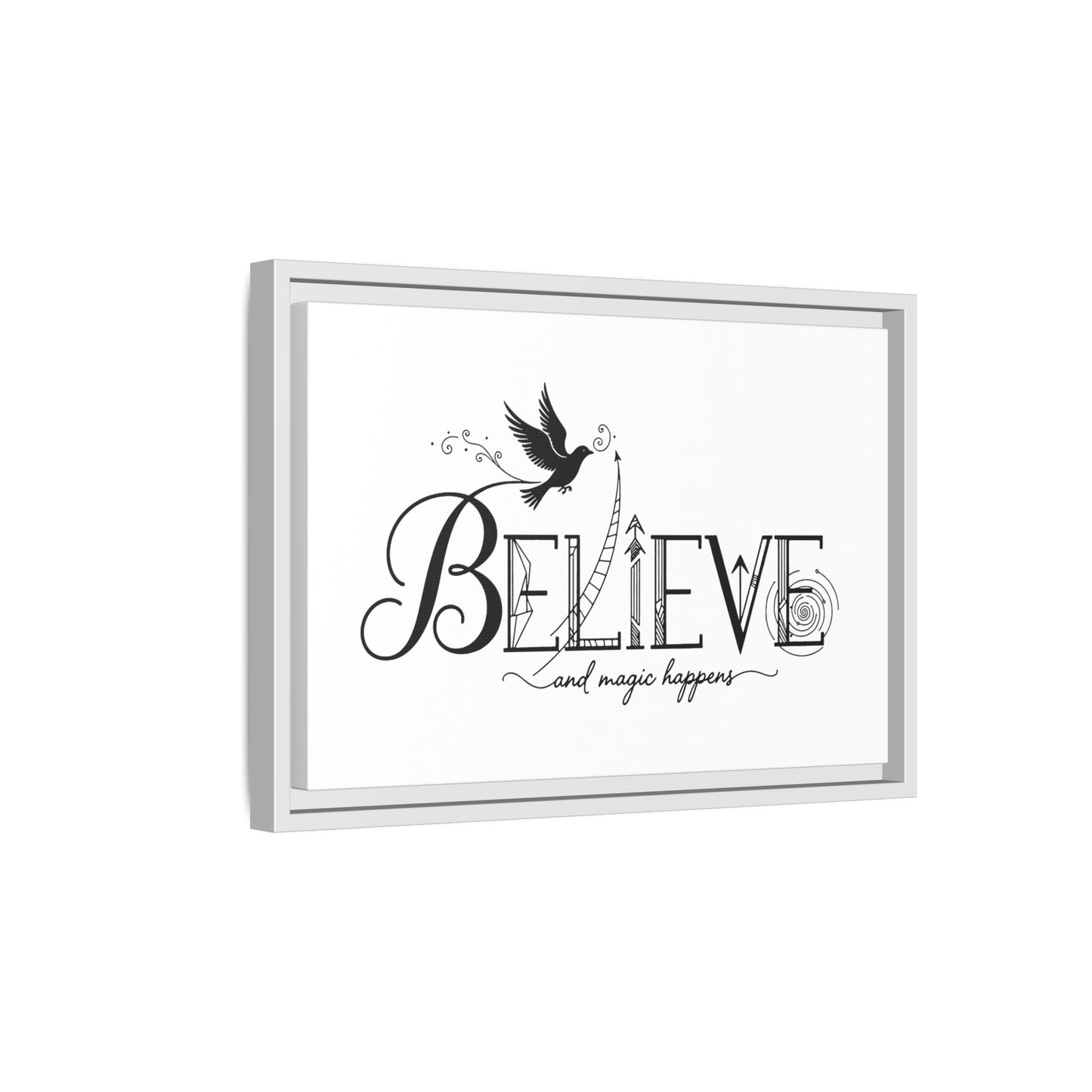 Believe and Magic Happens - Framed Canvas