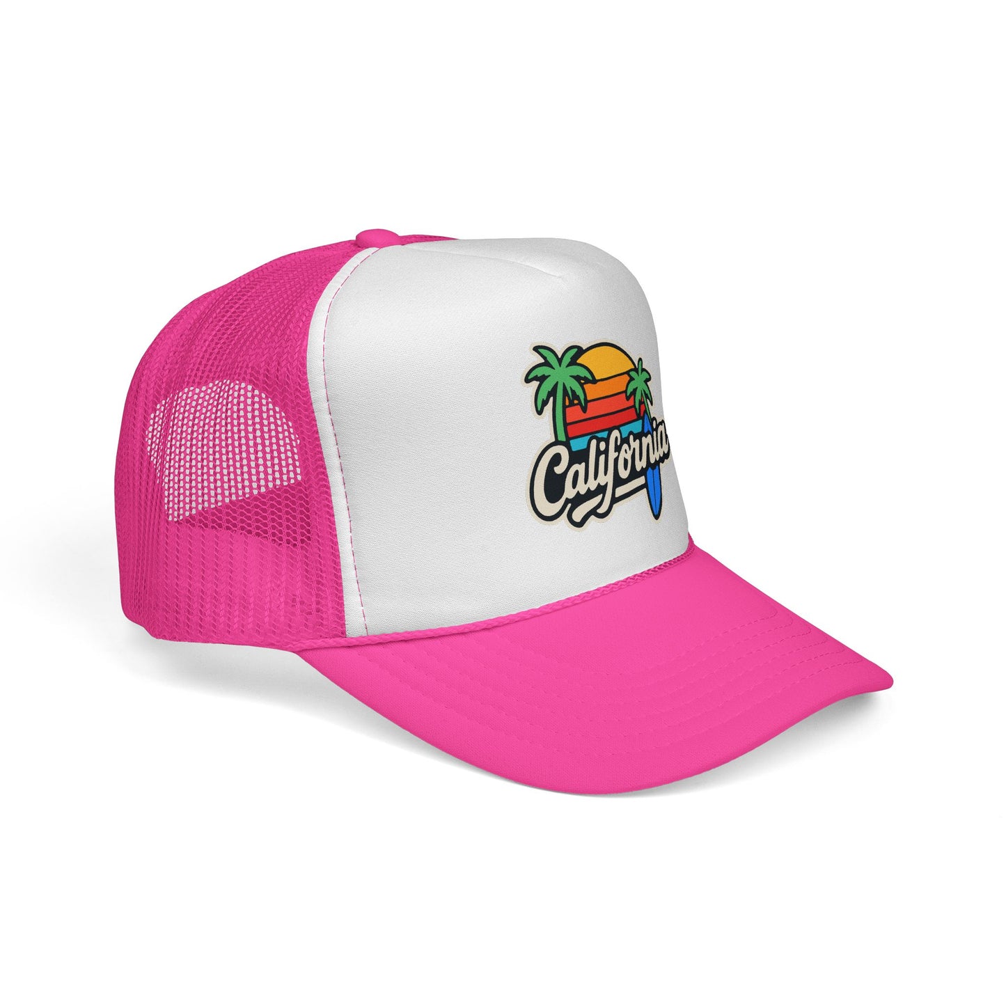 California Sunset Trucker Cap, Summer Hat, Beach Apparel, Gift for Him/Her, Fun Outdoor Accessory