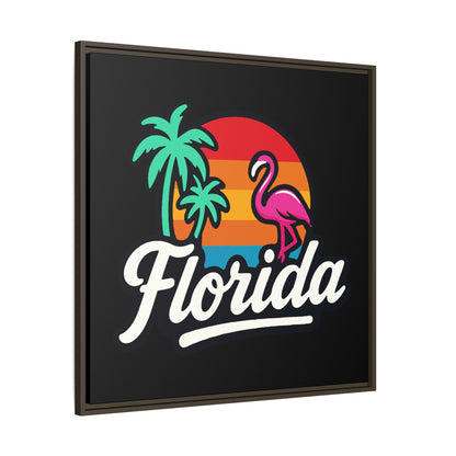 Florida Sunset Palm - Framed Canvas