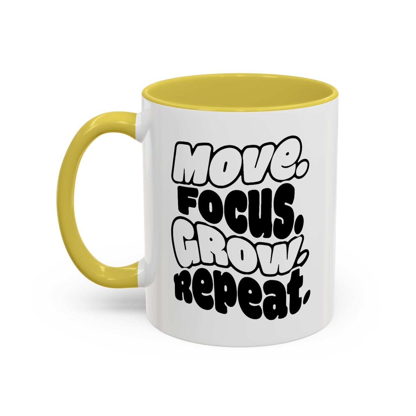 Move. Focus. Grow. Repeat. - Colorful Mug