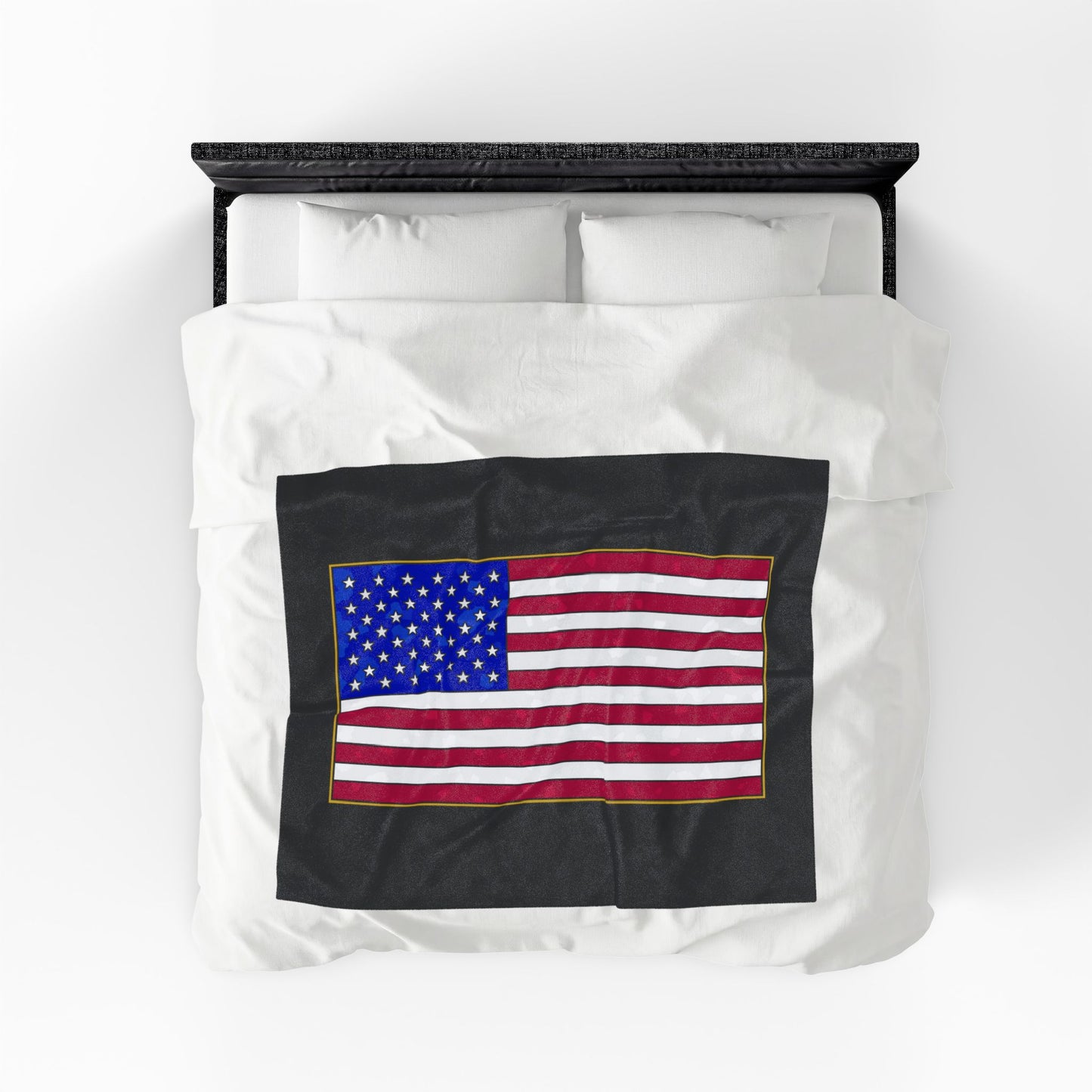 New Glory American Flag (Gold Edge Edition) - Plush Blanket