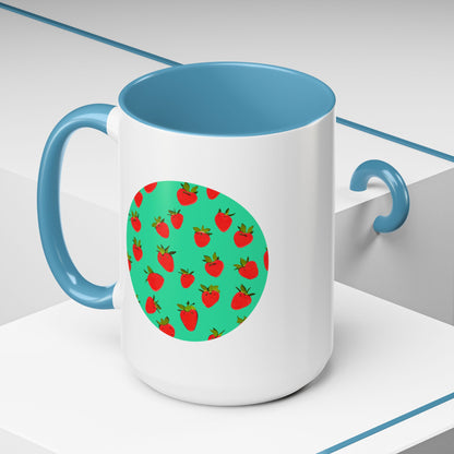 Strawberry Pattern - Color Accent Mug