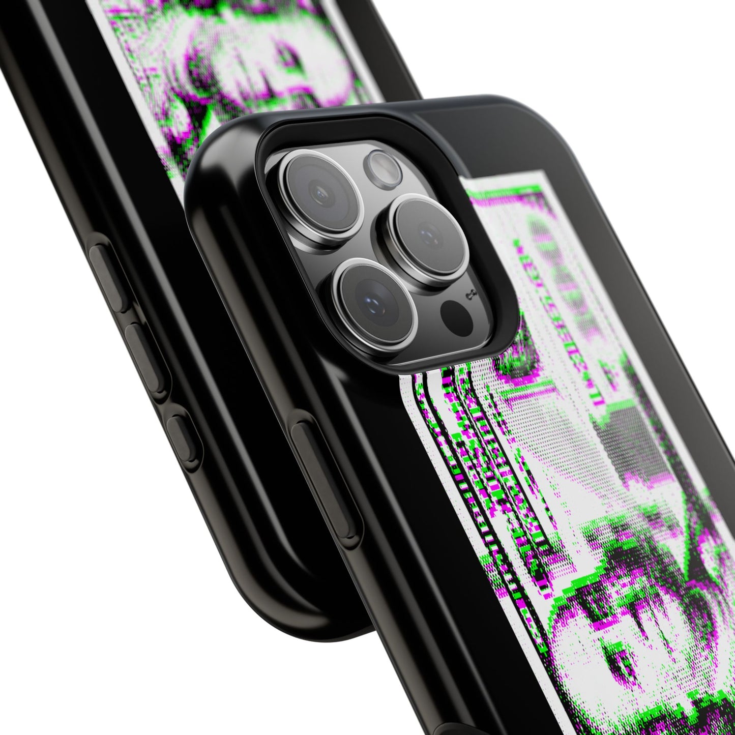 100 Dollars Bill - Green/Magenta Glitch - Magnetic Phone Case