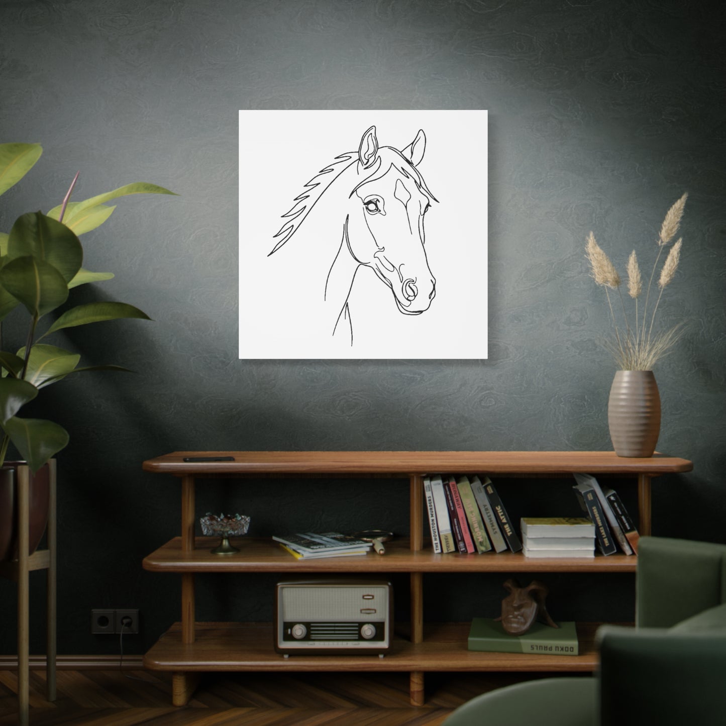 Horse Portrait Sketch - Stretched Canvas