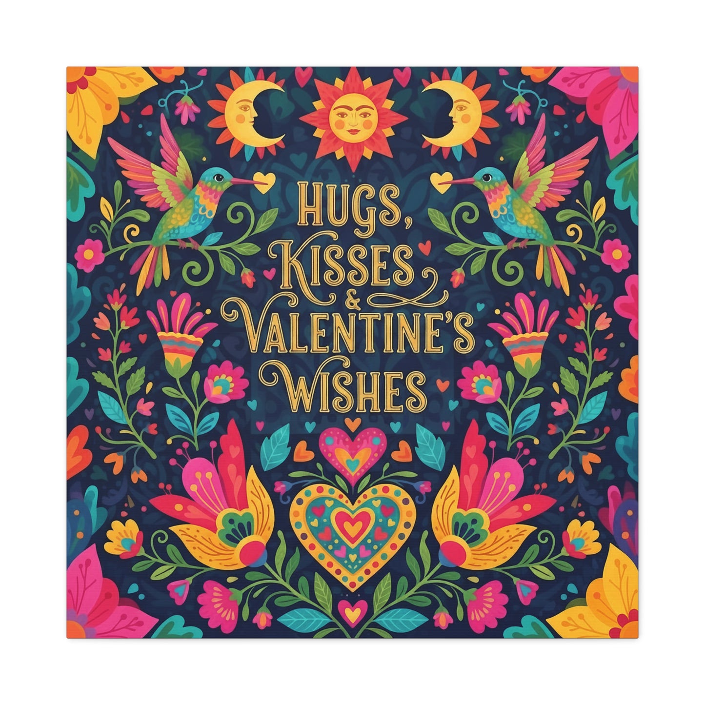 Hugs, Kisses & Valentine's Wishes - Stretched Canvas