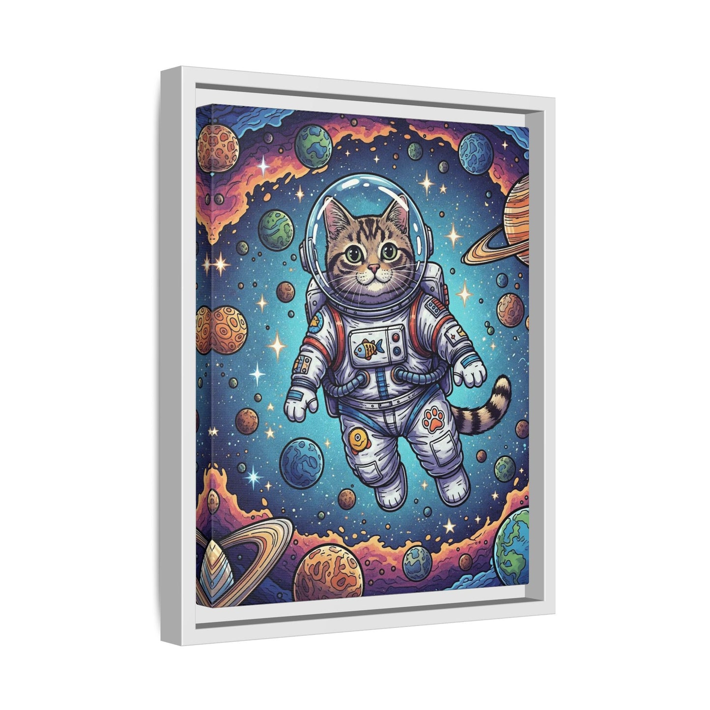 Astronaut Cat - Framed Canvas