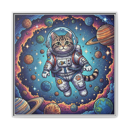 Astronaut Cat - Framed Canvas