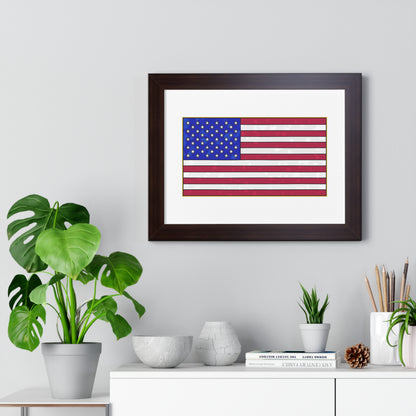 New Glory American Flag (Gold Edge Edition) - Framed Poster