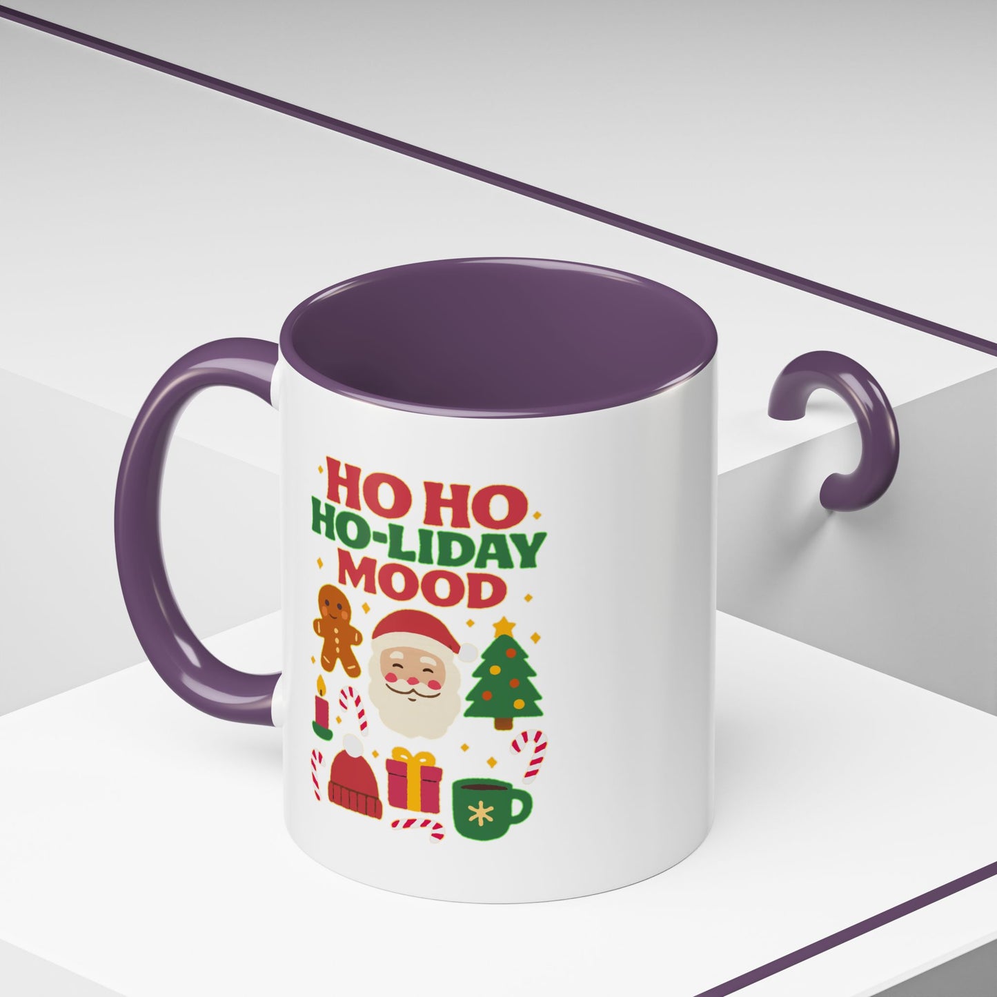 Ho Ho Ho-liday Mood - Color Accent Mug