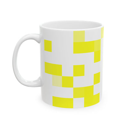 Yellow Pixel Grid - Mug