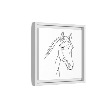 Horse Portrait Sketch - Framed Canvas
