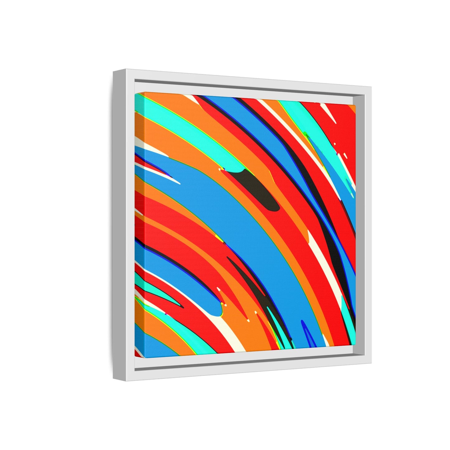 Abstract Rainbow Swirl Arc - Framed Canvas