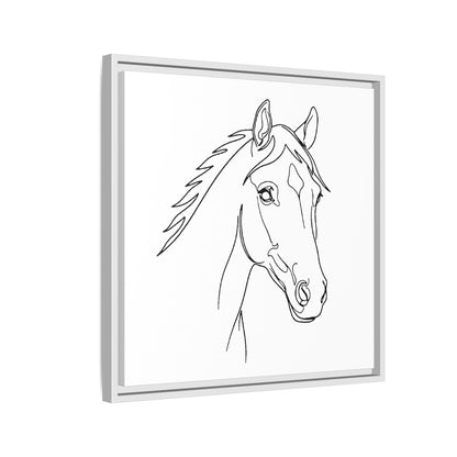 Horse Portrait Sketch - Framed Canvas