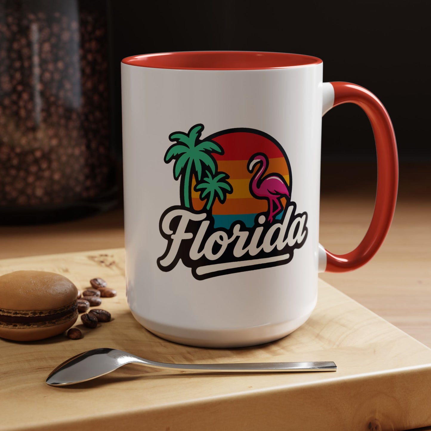 Florida Sunset Palm - Color Accent Mug