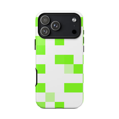 Lime Green Pixel Grid - Phone Case